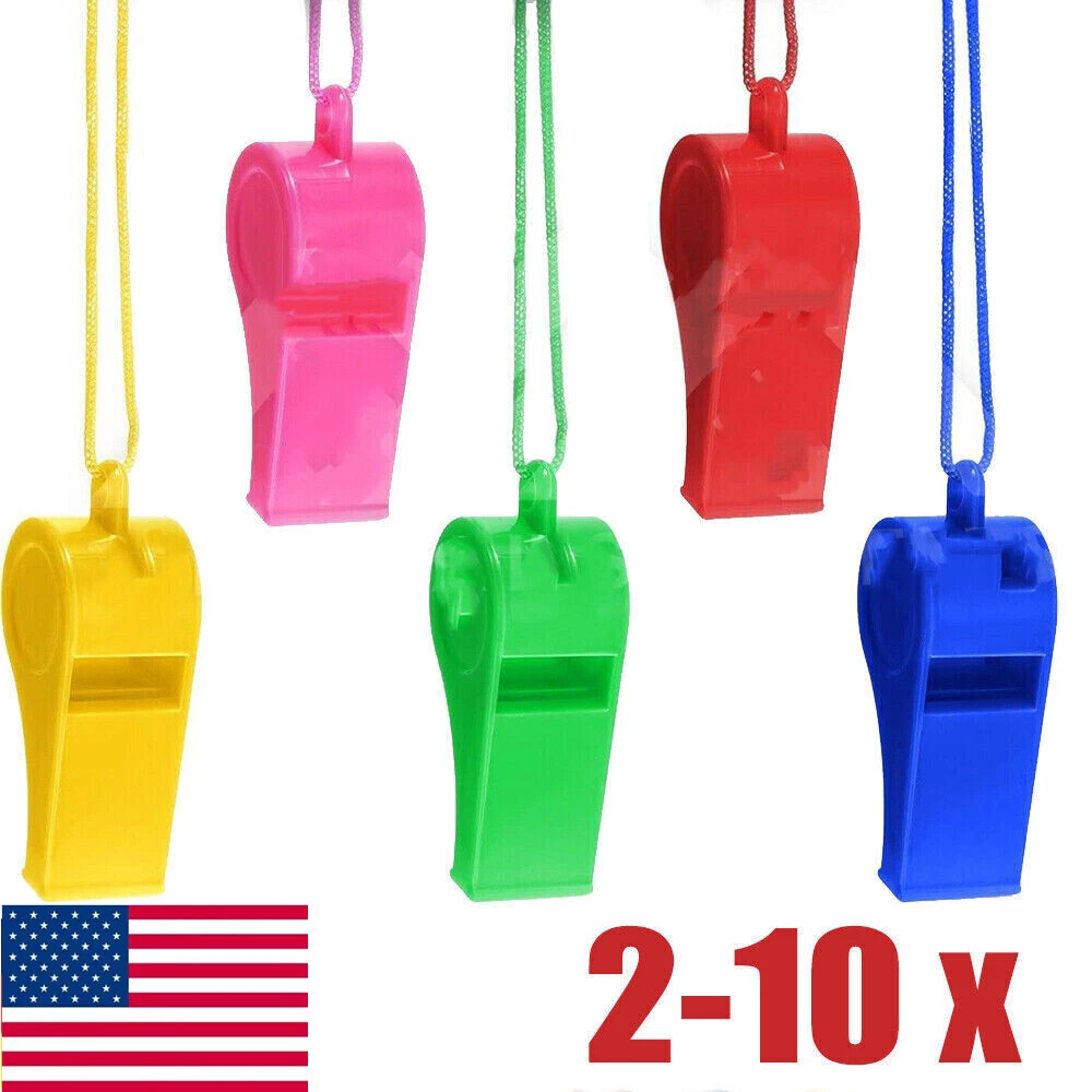 Plastic Whistles Loud Crisp Sound Whistle Sports Whistle Bulk with Lanyard USA