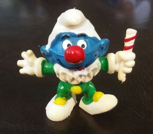 RARE 1977 SMURFS JESTER CIRCUS CLOWN SMURF WITH GOLD STARS ON HAT PEYO SCHLEICH - Picture 1 of 5