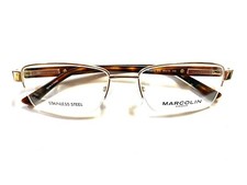 MARCOLIN EYEWEAR MA3012 032 Gold Mens Rectangle Half Rim Eyeglasses 55-19-145