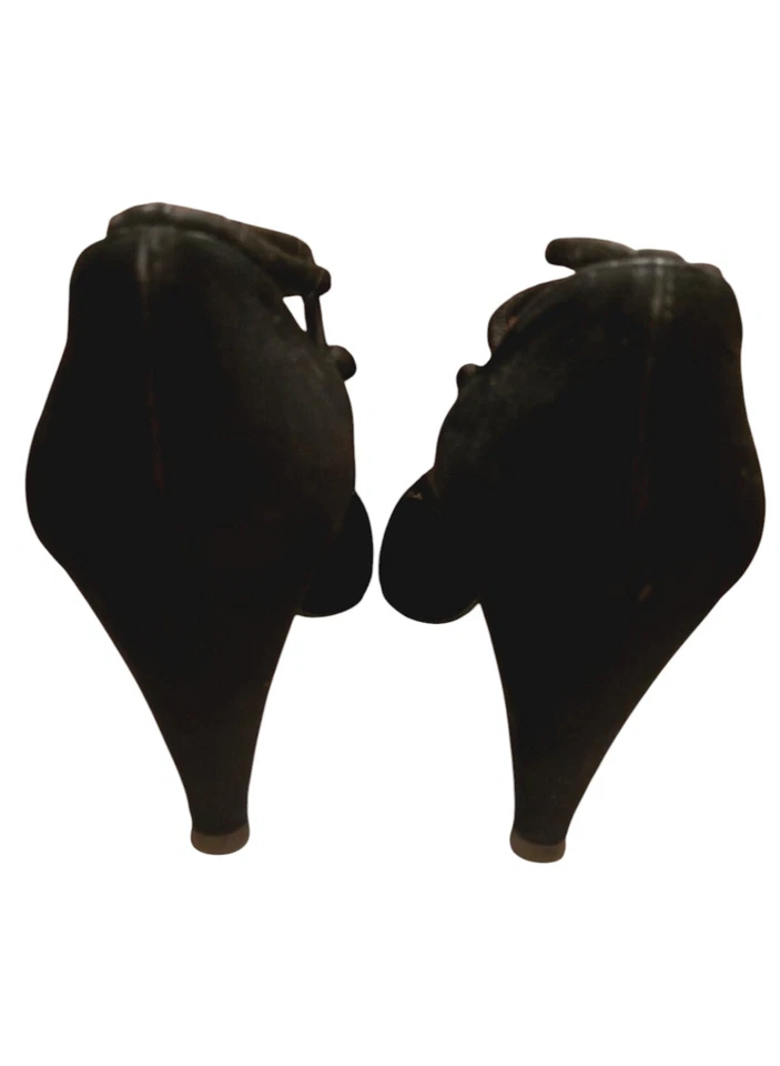 Walter Steiger Handmade In Italy Black Suede Cage Pumps - US 9 - Imagem 4 de 4