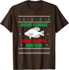 Merry Fishmas Fishing Funny Xmas Crappie Fisherman Unisex T-Shirt