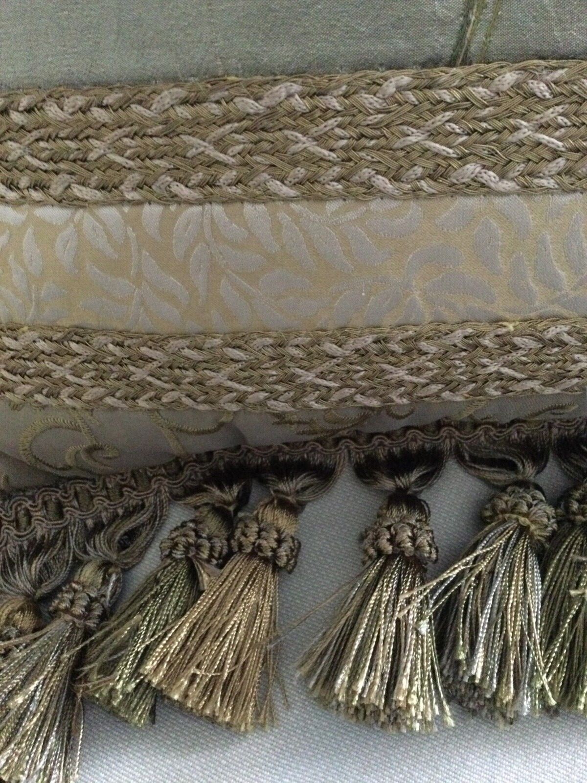 SWEET DREAMS Neiman Marcus Gold & Green Tassel Pillow 16" x 16" eBay