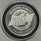 Rare Vintage Chevrolet 75 Diamond Jubilee Coin 1 Troy Oz .999 Fine Silver Round