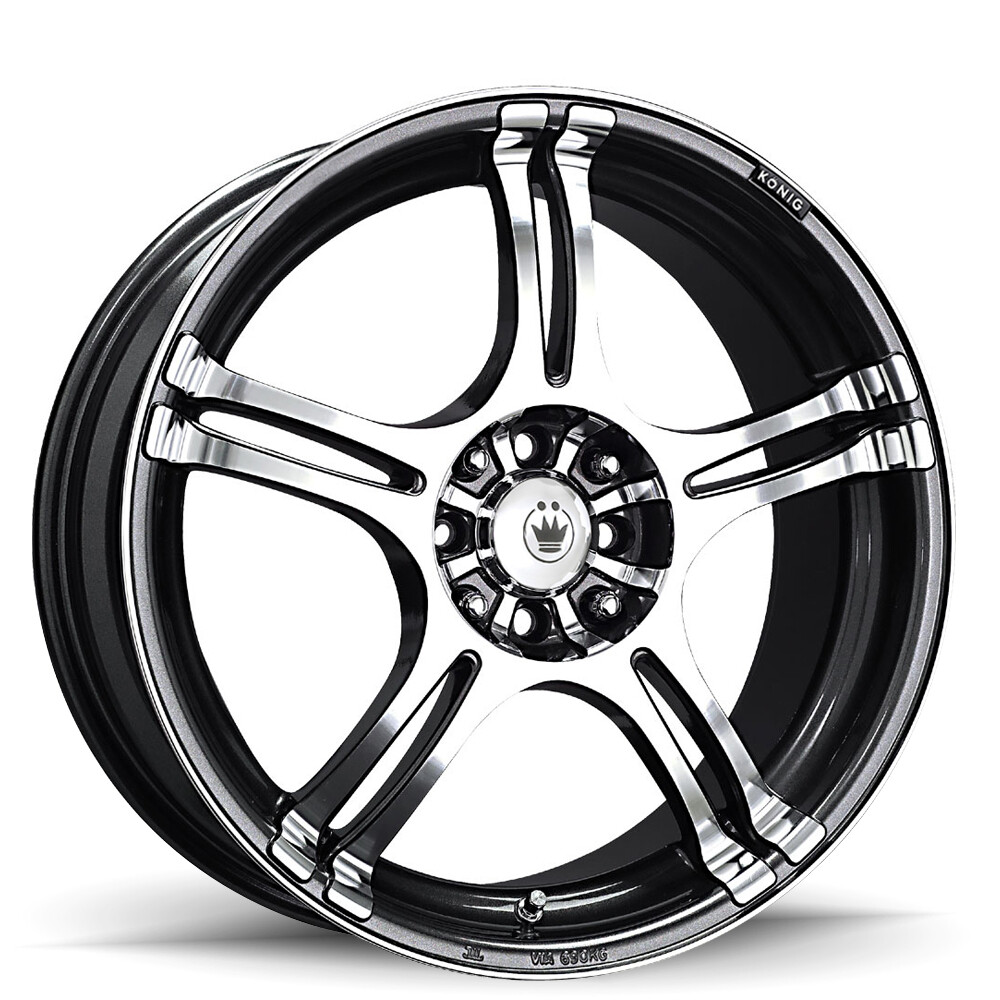 17x7 +40 Konig Incident 4x100,4x114.3 Graphite Wheels (Set of 4