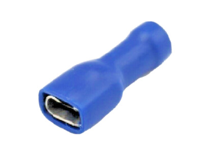 10 STÜCK Flachsteckhülse, Blau, 6,3 x 0,8,  Vollisoliert, 1,5-2,5 mm² Kabelschuh