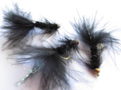 3 EA D16-6 BEAD HEAD WOOLY BUGGER BLACK'S (SIZES AVAILABLE), STREAMERS