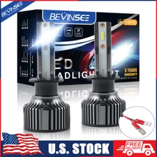 Bevinsee 2x H1 LED Headlights Bulbs High Low Beam Fog Light Lamp 6000K White CSP