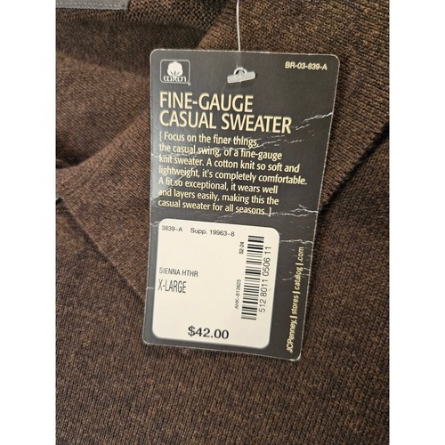 St. John's Bay Fine-Gauge Casual Sweater Polo Shirt Brown X-Large - Picture 4 of 6