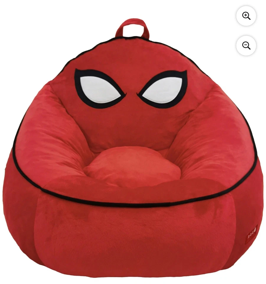 Silla bolsa de frijoles de espuma comprimida Marvel Spiderman para niños roja. NUEVO en caja. Foto 4 de 4