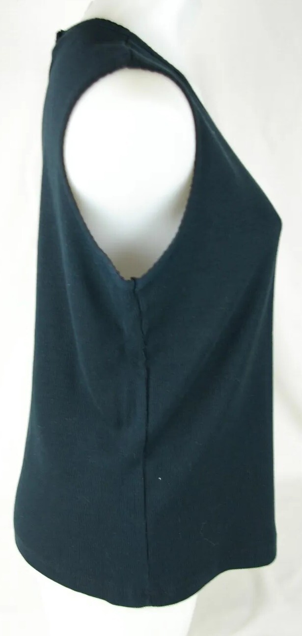 Basic Editions Solid Black Sleeveless Round Neck … - image 7