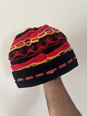 Vintage Y2K Coogi Style 3D Multi-Knit Beanie Skull Cap VTG RARE