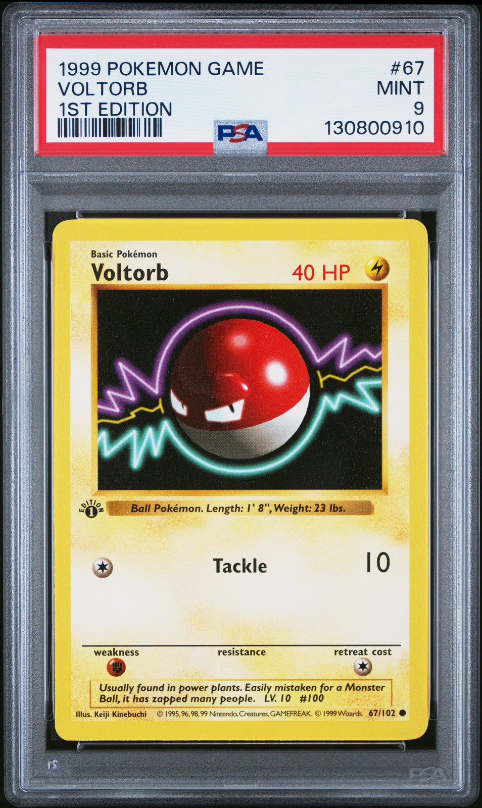 1999 POKEMON GAME 1ST EDITION #67 VOLTORB PSA 9