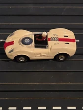 Aurora TJet flamethrower McLaren Elva Slot Car White RED STRIPE