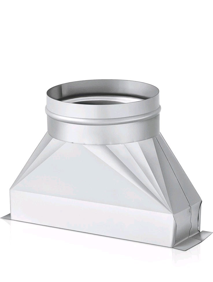 6'' Dia to 3-1/4" x 10" Galvanized Duct Connector for Microwave Vent Kit Rang...