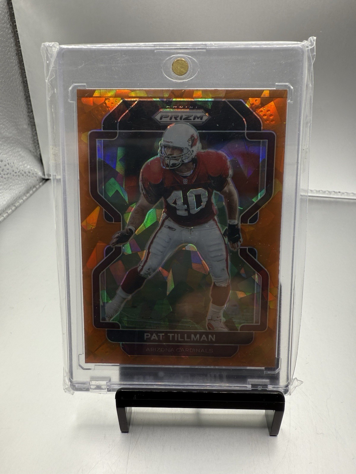 2021 Panini Prizm #83 Pat Tillman Orange Cracked Ice Prizm