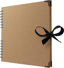 10 X 10 Inches Scrapbook Album for 4 X 6, 8 X 10 Pictures, 70 Pages Brown Thick