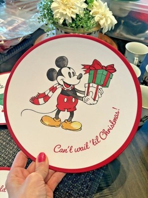 Pottery Barn Holiday Mickey Mouse Christmas NEW plate Kid party gift birthday