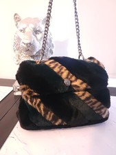 Borsa Kurt Geiger London grande Soho pelliccia sintetica tracolla leopardo