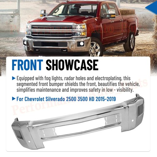 Front Bumper Face Bar For Chevy Silverado 2500/3500 HD 2015-19 w/ Fog & w/ Park
