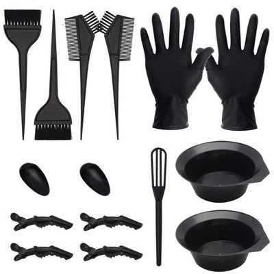 15 Pcs Hair Dye Coloring Kit, Hair Coloring Dyeing Bleaching DIY Salon Tool, ...