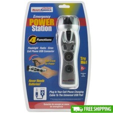 4 Function Emergency Power Flashlight Radio Siren Cell Phone Charger Hand Crank