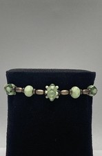 925 Sterling Silver Glass Beaded Bracelet 12.7g