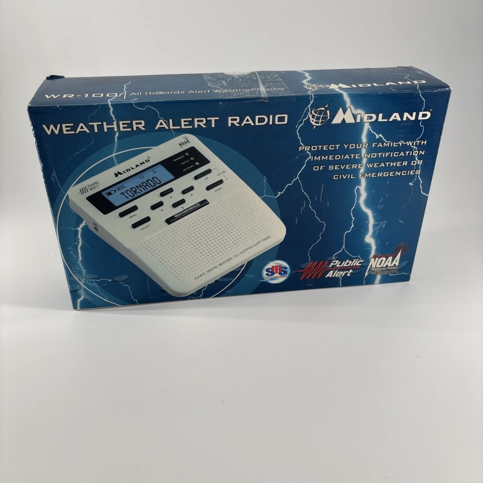 Midland WR-100 NOAA Weather Alert Radio SAME Digital All Hazards Radio NIB - Image 2 of 4