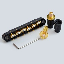 GUYKER Tune O Matic Roller Saddle Guitar Bridge Black Gold Color for LP SG Guita