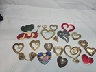 Vintage Now Brooch Pin Costume Jewelry Lot Of 20 Hearts