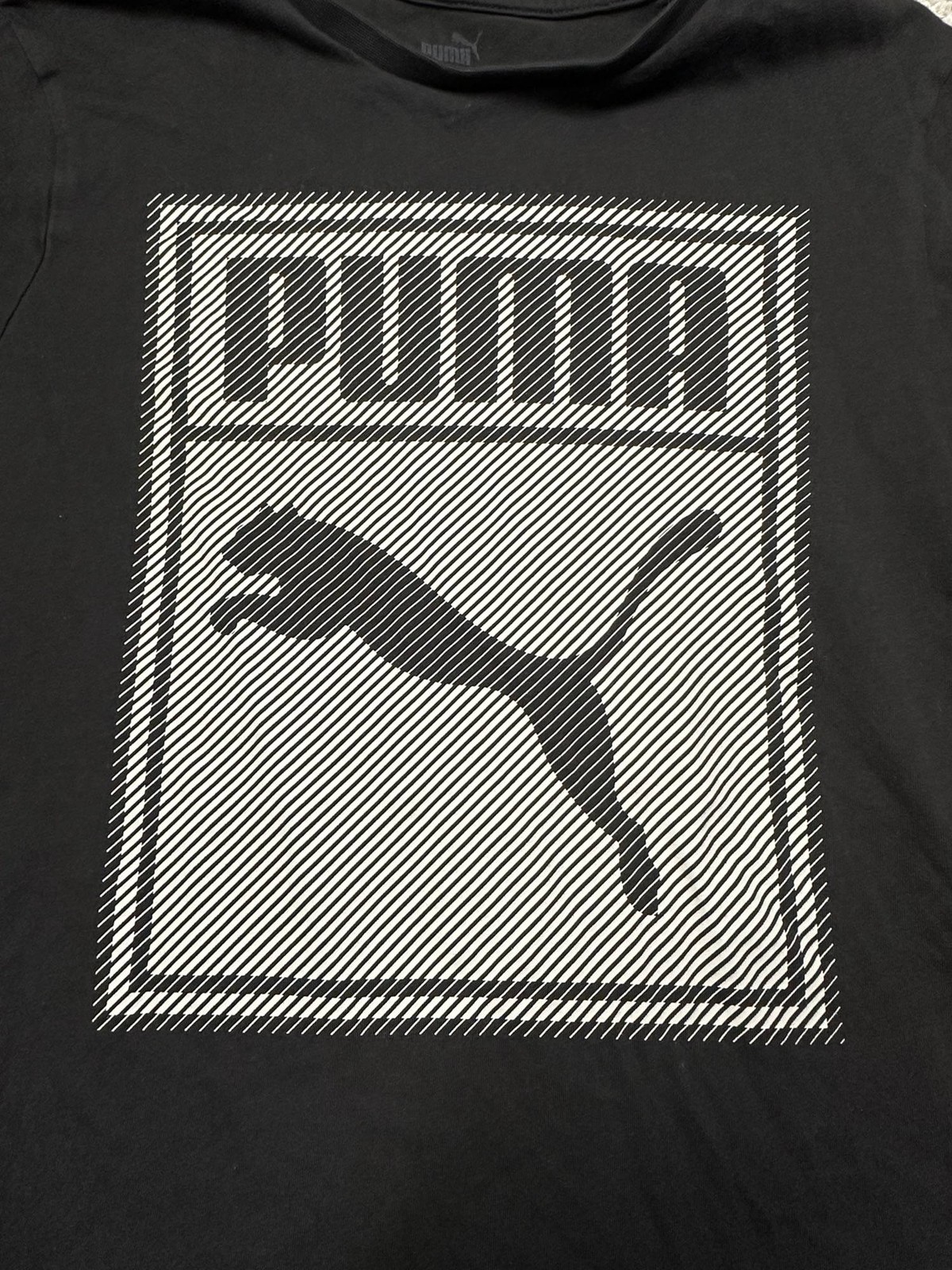 Puma Men’s Short Sleeve Crew Neck Big Print T-Shirt Black Small image 2