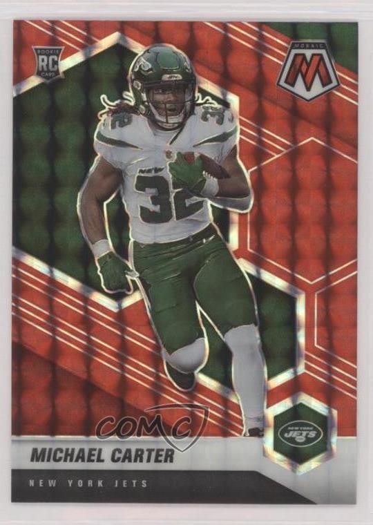 2021 Panini Mosaic Rookies Red Mosaic Prizm Michael Carter #335 Rookie RC 0u46