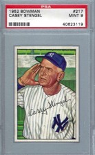 1952 Bowman #217 PSA 9 Casey Stengel Yankees 217