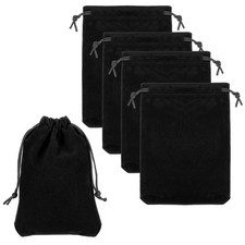 Headphone Bag, 5 Pcs 5.91x4.72 Inch Headset Carrying Pouch Black