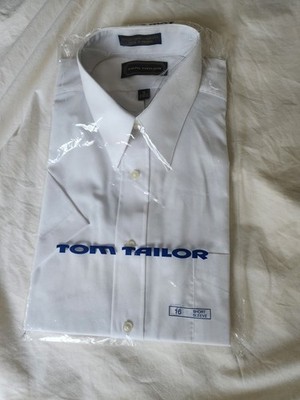Tom Tailor Mens Dress Shirt Short Sleeves,siz 16 Grey