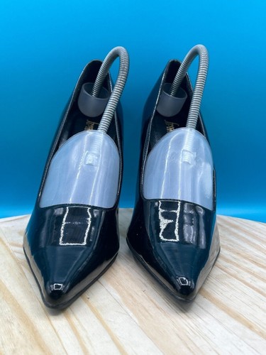 Frederick's of Hollywood Cut Out High Heels Women's Sz 9.5M Black Patent Leather - Picture 2 of 7