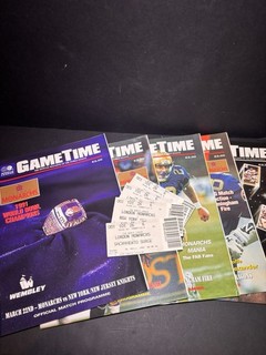 NFL World League of American Football London Monarchs Programmes Stubs 1992 x5