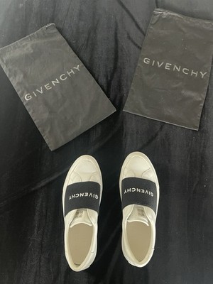 Givenchy Low-Top White Slip -In Women Sneakers Size 8 + Blk Shoe Covers