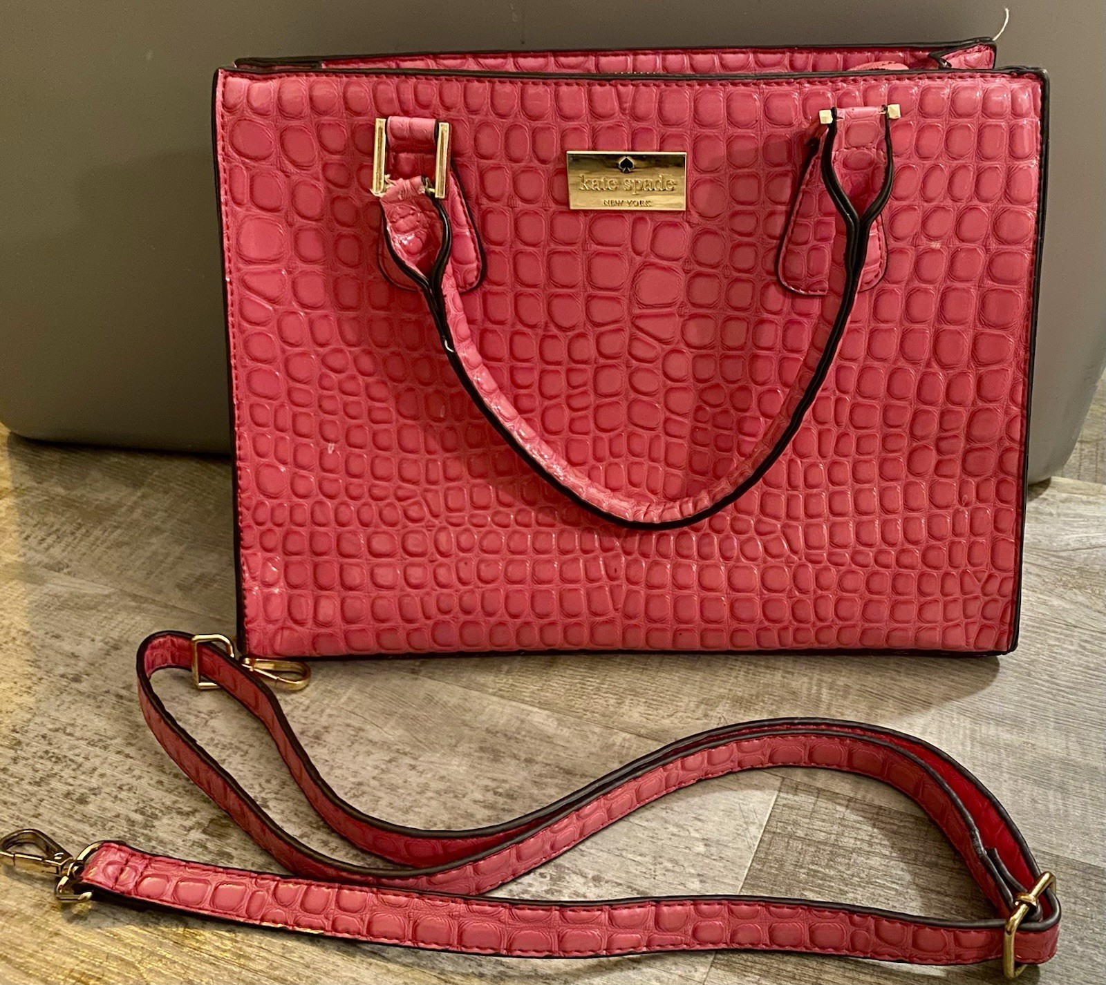 Kate Spade Croc Embossed Leather Satchel - Rare!