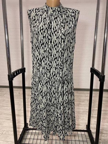 Women Jigsaw Dress Black Viscose 46 / 3XL / 54