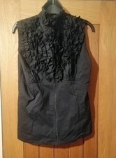 Debbie Shuchat black zip up blouse 12