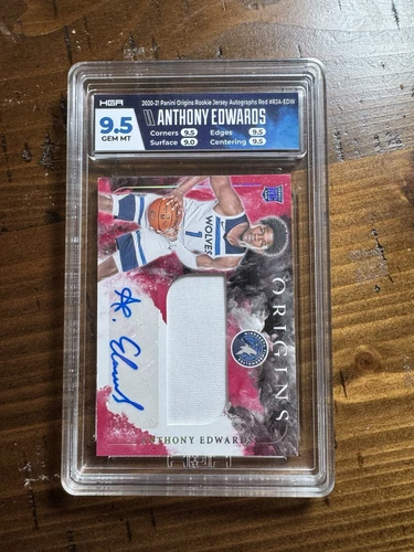 2020-21 Panini Origins Rookie Jersey Auto Anthony Edwards 71/75 HGA 9.5