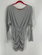Unbranded Women’s Striped Body Con Dress Size M Long Sleeve Off Shoulder 055
