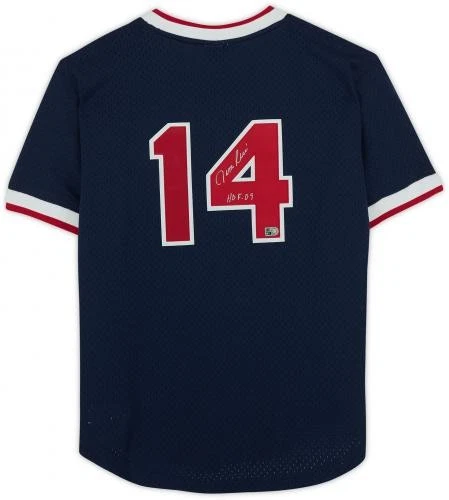 Camiseta deportiva de práctica Mitchell & Ness 1989 firmada por Jim Rice Red Sox auténtica con piezas Foto 2 de 4