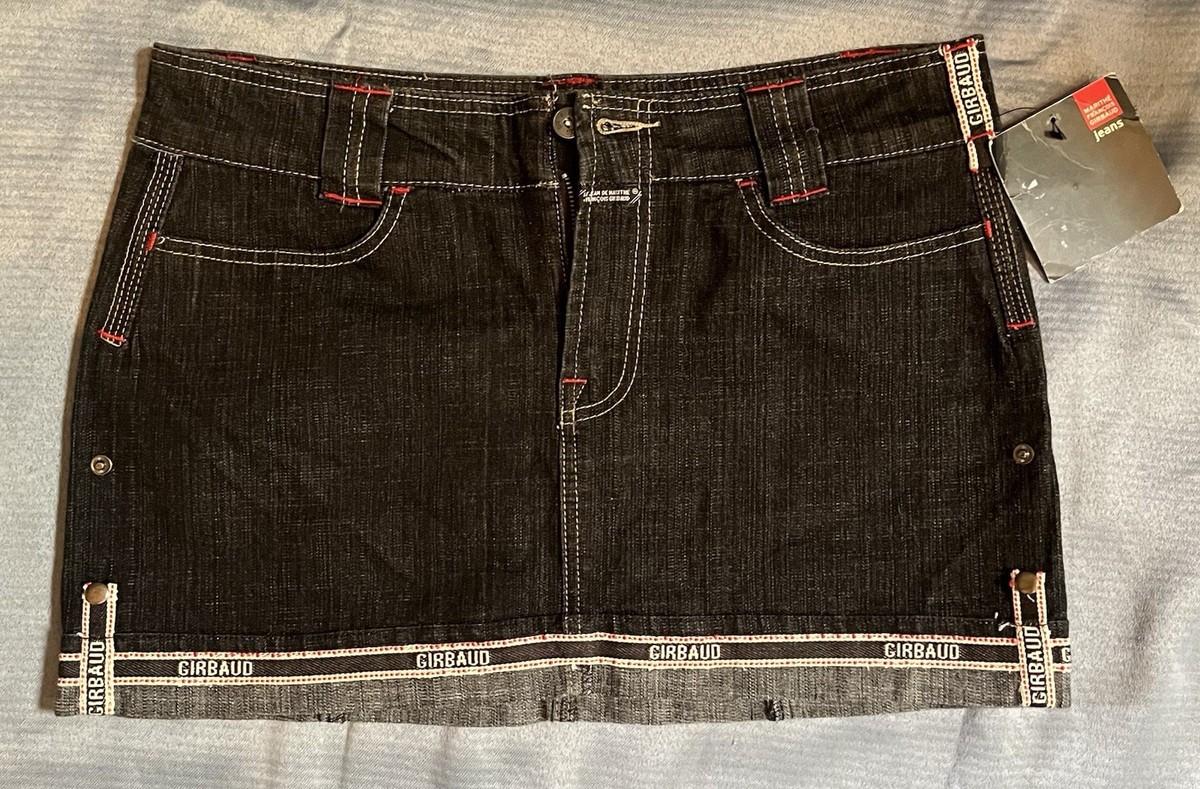 WOMANS Marithe Francois Girbaud 13” Denim Jean Mini SKIRT Size 30