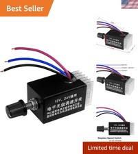 DC Motor Speed Controller Universal DC 12V 24V 10A Electronic Stepless Speed ...