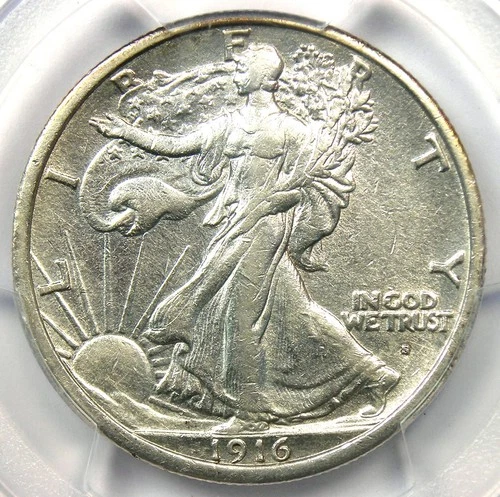 1916-S Walking Liberty Half Dollar 50C - Certified PCGS AU Details - Rare Date!