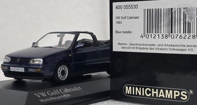 VW Volkswagen Golf III Cabriolet 1993 Blue 1:43 Minichamps