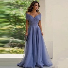 Off the Shoulder Mother of the Bride Dress Simple A Line Pleated Prom Gowns Long