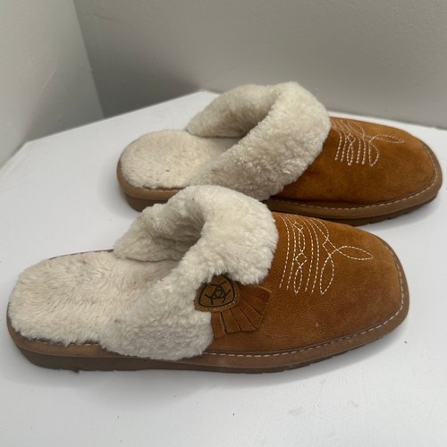 Ariat Jackie Square Toe Slippers Womens Size 8 Chestnut Brown - Picture 2 of 11