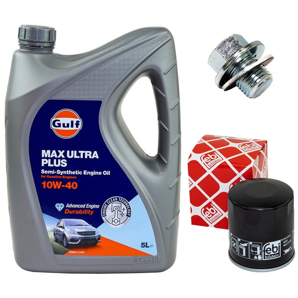 MotoröL Filter Set 10W-40 5 Liter + ÖLablassschraube FüR Toyota Auris Corolla-image